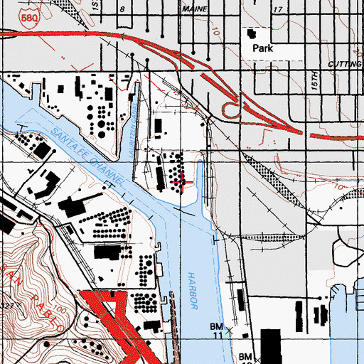 Topographic Map of Parr Canal, CA