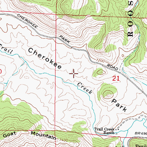 Topographic Map of Cherokee Park, CO