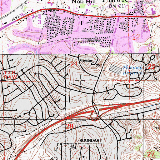 Topographic Map of Pinole Middle School, CA