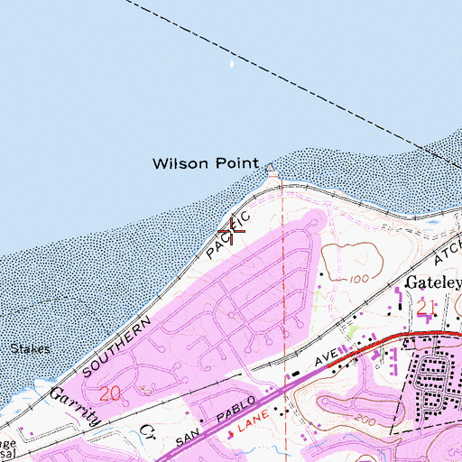 Topographic Map of Pinole Shores Park, CA