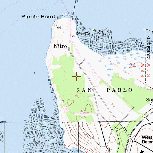 Topographic Map of Point Pinole Regional Park, CA