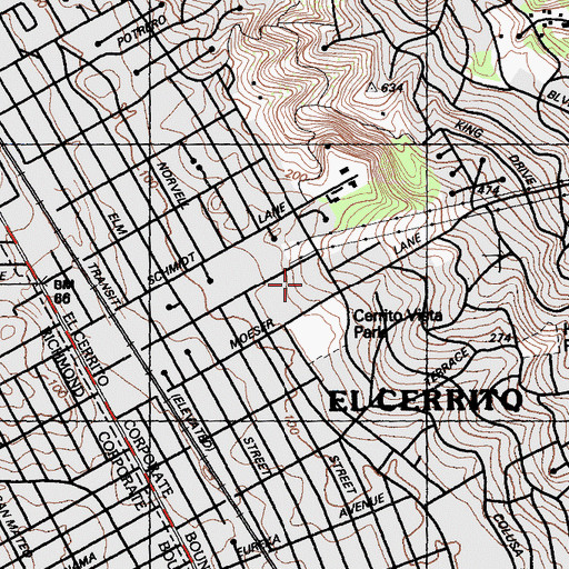 Topographic Map of Portola Middle School, CA