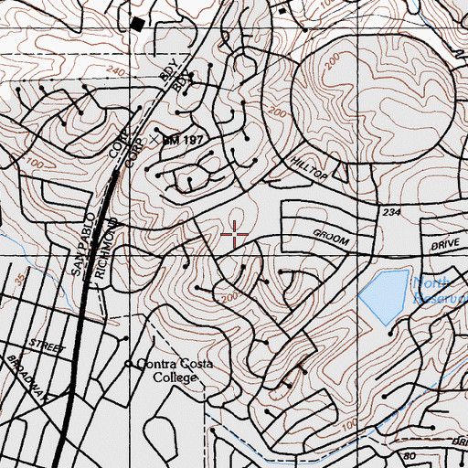 Topographic Map of Ralph Harmon School, CA