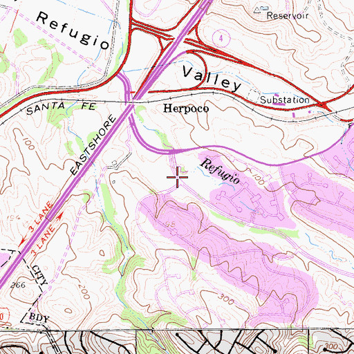 Topographic Map of Refugio Valley Park, CA