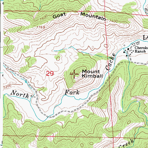 Topographic Map of Mount Kimball, CO