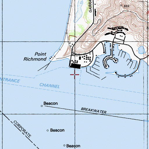 Topographic Map of Richmond Pier, CA