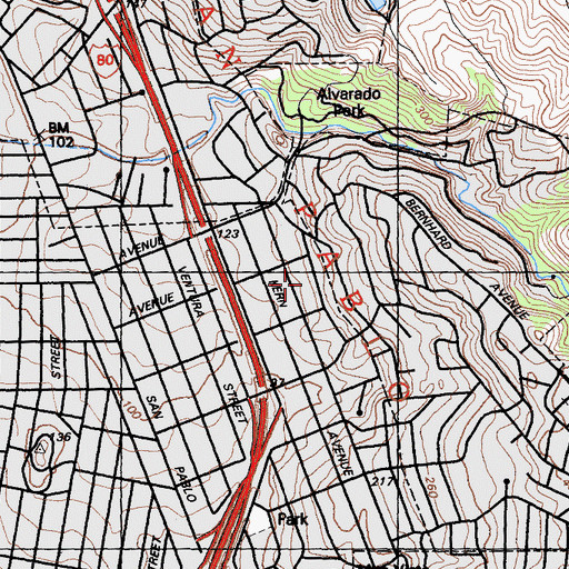 Topographic Map of Saint David School, CA