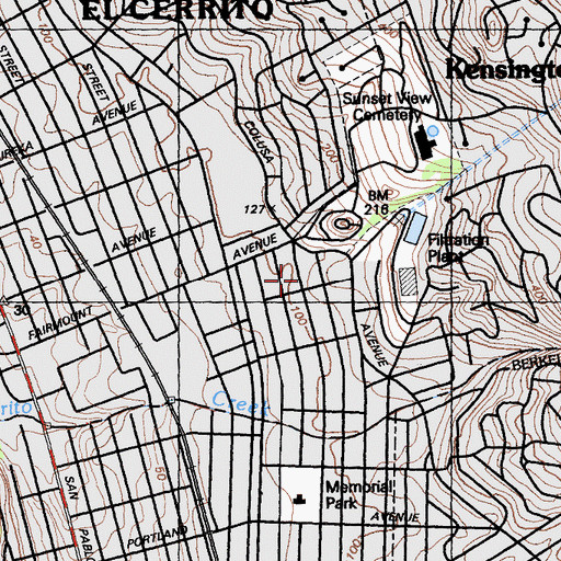 Topographic Map of Saint Jerome Roman Catholic Church, CA
