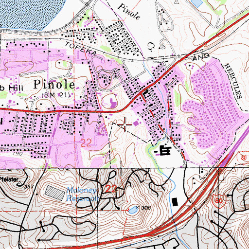 Topographic Map of Saint Joseph School, CA