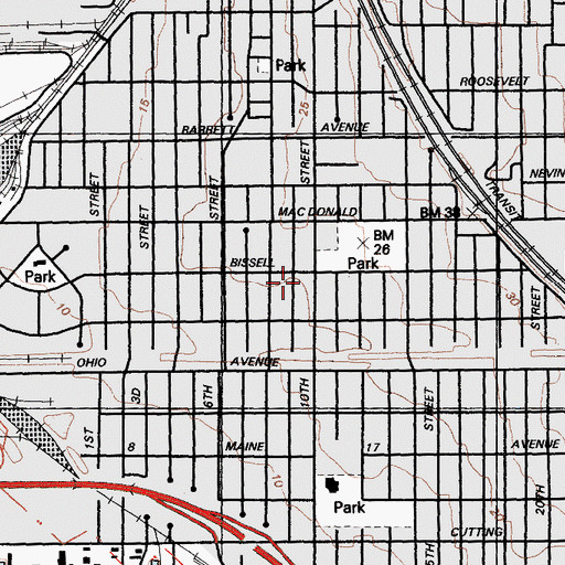 Topographic Map of Saint Marks Catholic Church, CA