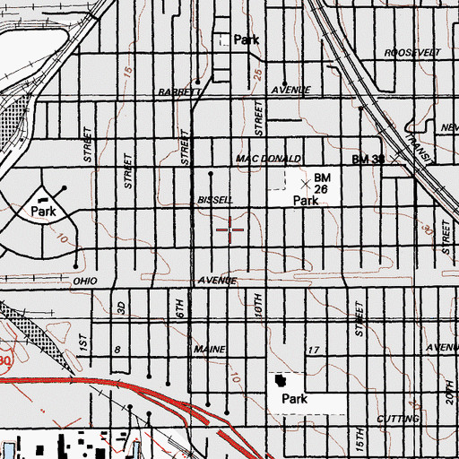 Topographic Map of Saint Marks School, CA