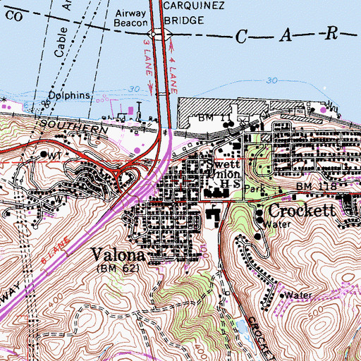 Topographic Map of Saint Rose Catholic Church, CA