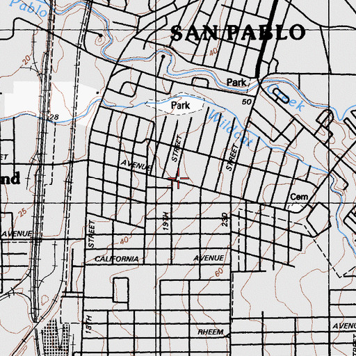Topographic Map of San Pablo City Hall, CA