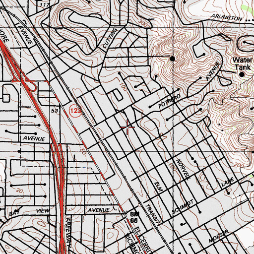 Topographic Map of Saint Patricks Episcopal Church, CA
