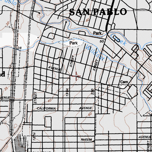 Topographic Map of San Pablo Branch Contra Costa County Library, CA
