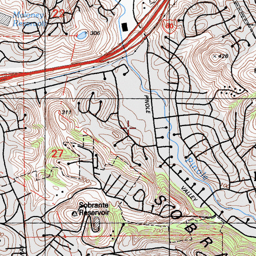 Topographic Map of Sigma Continuation High School, CA