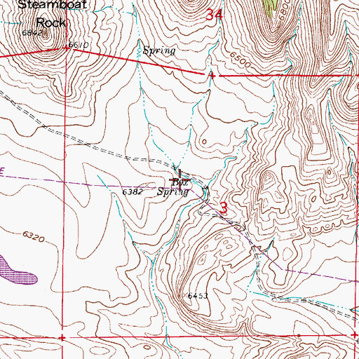 Topographic Map of Box Spring, CO