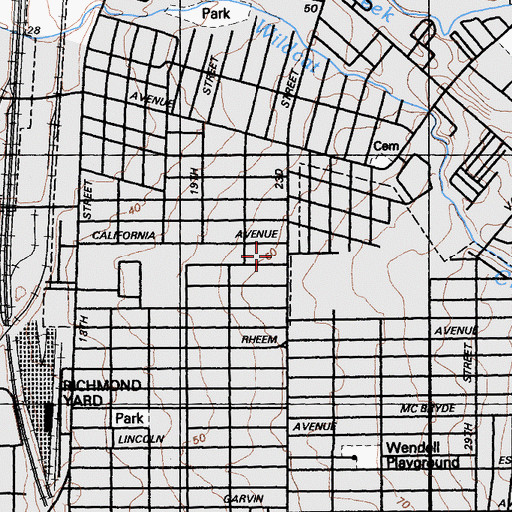 Topographic Map of Spanish Baptist Church, CA