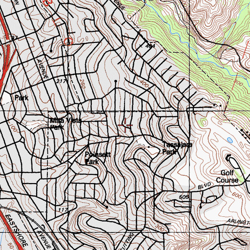 Topographic Map of Tehiyah Day School, CA