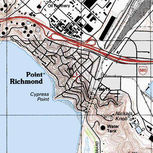 Topographic Map of The Point Gospel Chapel, CA