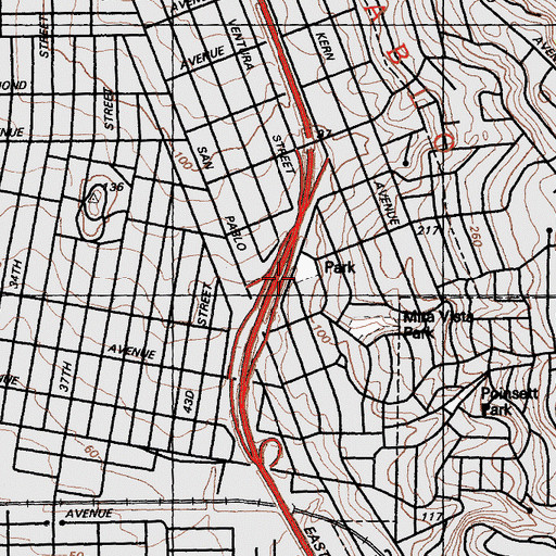 Topographic Map of Tiller Park, CA