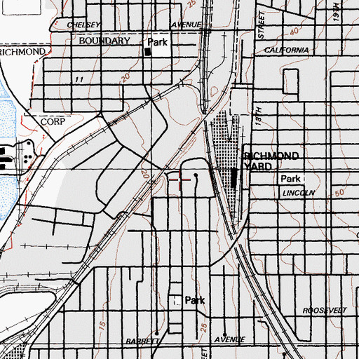 Topographic Map of Triangle Court, CA