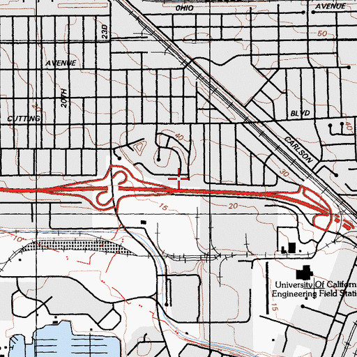 Topographic Map of Zion Hill Missionary Baptist Church, CA