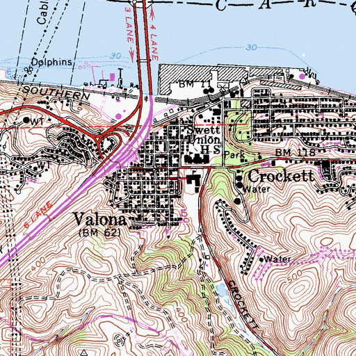 Topographic Map of Carquinez Middle School, CA