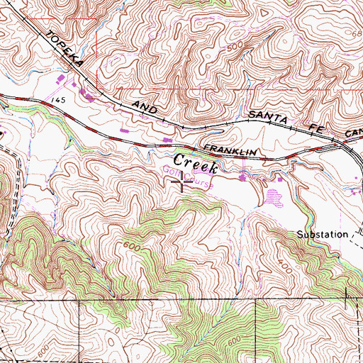 Topographic Map of Franklin Canyon Golf Course, CA