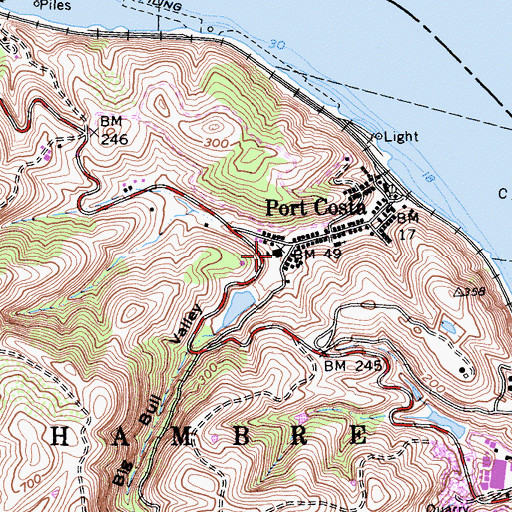 Topographic Map of Port Costa School (historical), CA