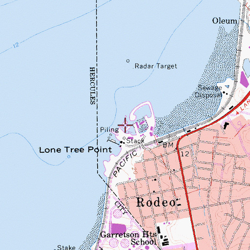 Topographic Map of Rodeo Marina, CA