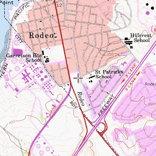Topographic Map of Saint Patricks Catholic Church, CA