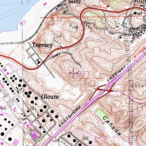 Topographic Map of Selby Reservoir, CA