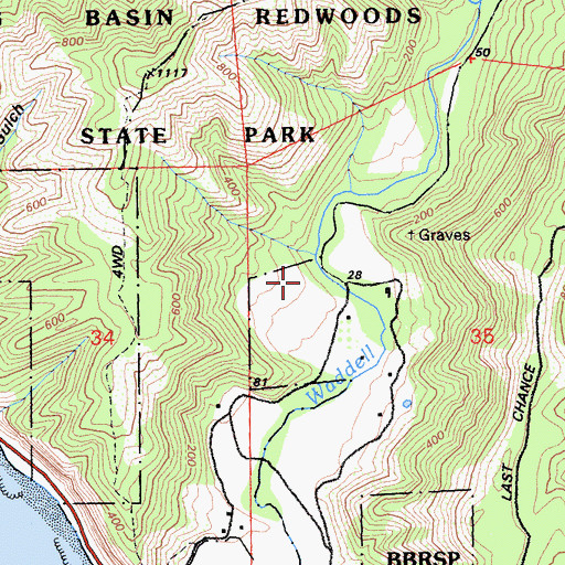 Topographic Map of Rancho Del Oso (historical), CA