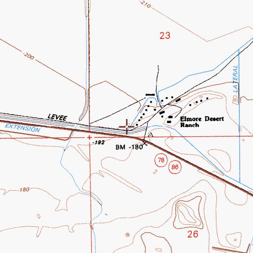 Topographic Map of Roosevelt School (historical), CA