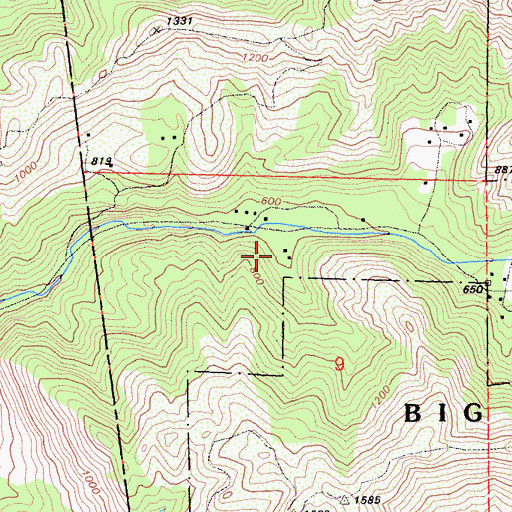 Topographic Map of Whitehouse Camp, CA