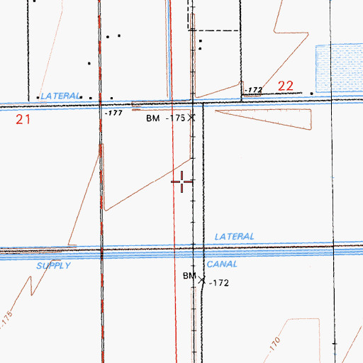Topographic Map of Bernice (historical), CA
