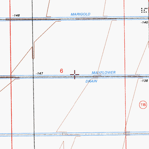 Topographic Map of Mayflower (historical), CA