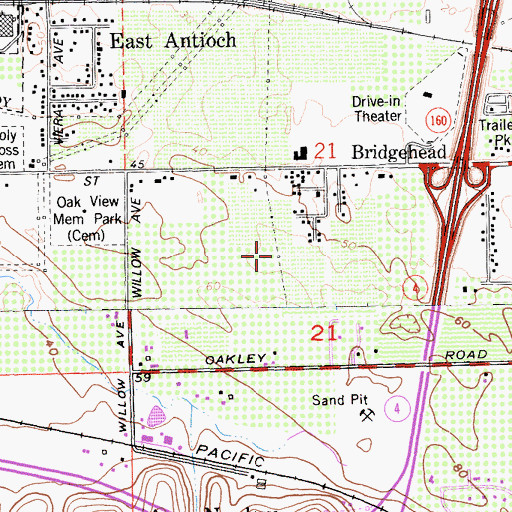 Topographic Map of Almondridge Park, CA