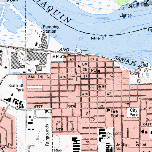 Topographic Map of Antioch Adult and Community Education Center, CA