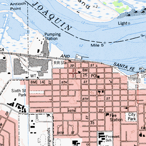 Topographic Map of Antioch City Hall, CA