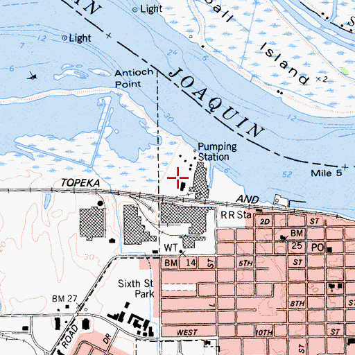 Topographic Map of Antioch City Marina, CA