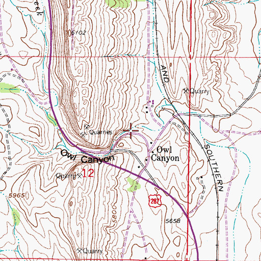 Topographic Map of Owl Canyon, CO