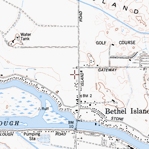 Topographic Map of Bethel Island Post Office, CA