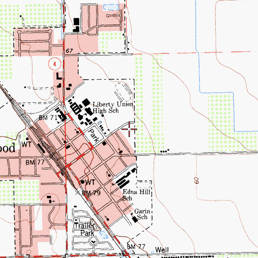 Topographic Map of Brentwood Post Office, CA