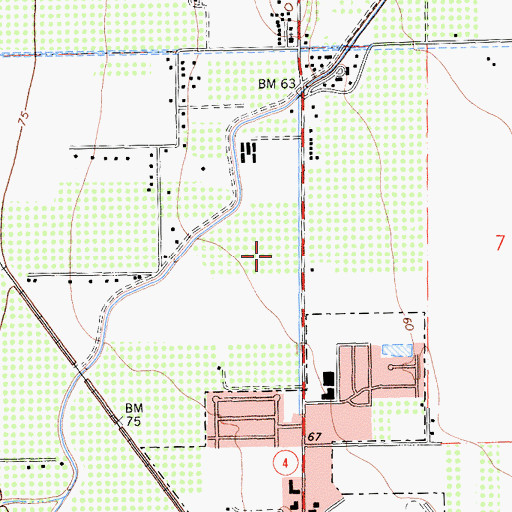 Topographic Map of Brentwood Shopping Center, CA