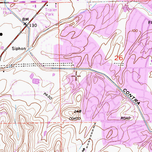 Topographic Map of Canal Park, CA