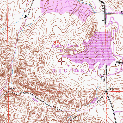 Topographic Map of Cattail Picnic Area, CA