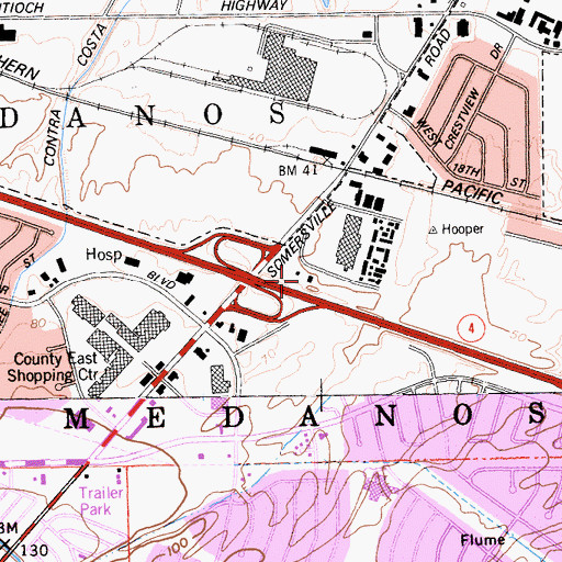 Topographic Map of Century Plaza Shopping Center, CA