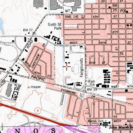 Topographic Map of Contra Costa County Fairgrounds, CA
